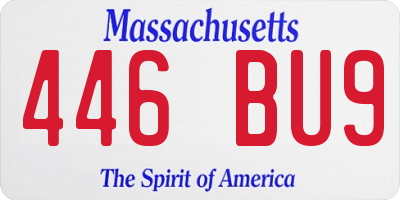 MA license plate 446BU9