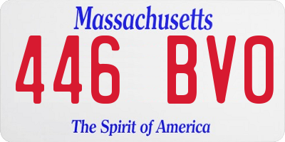 MA license plate 446BV0
