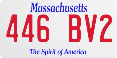 MA license plate 446BV2