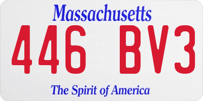MA license plate 446BV3
