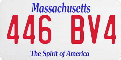 MA license plate 446BV4