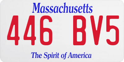 MA license plate 446BV5