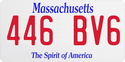 MA license plate 446BV6