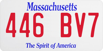 MA license plate 446BV7