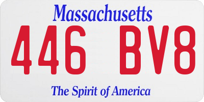 MA license plate 446BV8