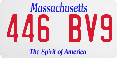 MA license plate 446BV9