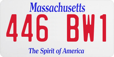 MA license plate 446BW1