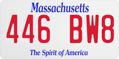 MA license plate 446BW8
