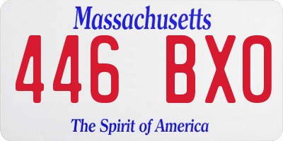 MA license plate 446BX0