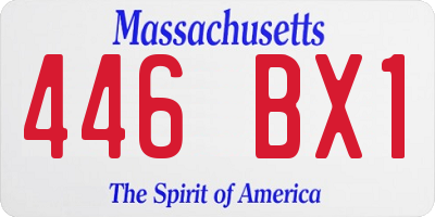 MA license plate 446BX1