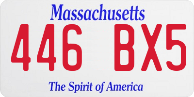 MA license plate 446BX5