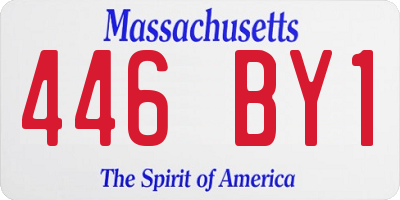 MA license plate 446BY1