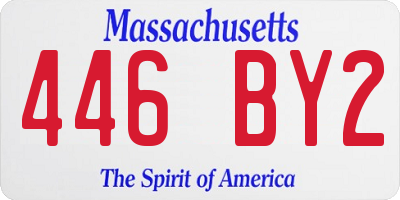 MA license plate 446BY2
