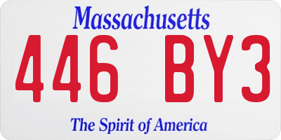 MA license plate 446BY3