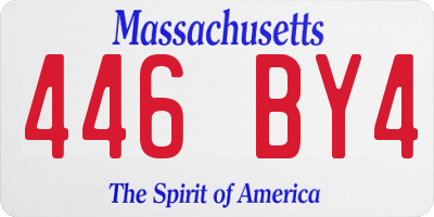 MA license plate 446BY4