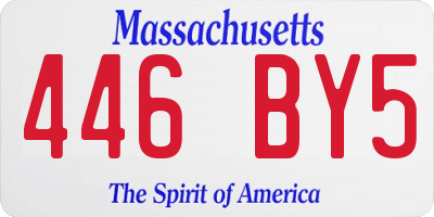 MA license plate 446BY5