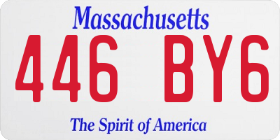 MA license plate 446BY6
