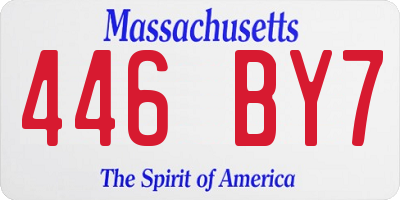 MA license plate 446BY7