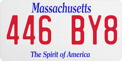 MA license plate 446BY8