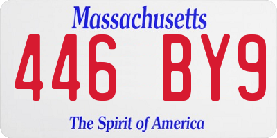 MA license plate 446BY9