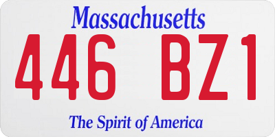 MA license plate 446BZ1