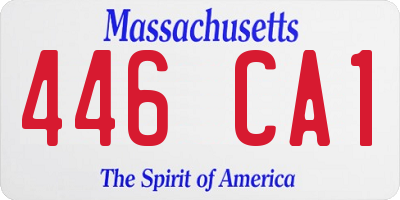 MA license plate 446CA1