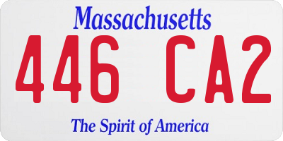 MA license plate 446CA2
