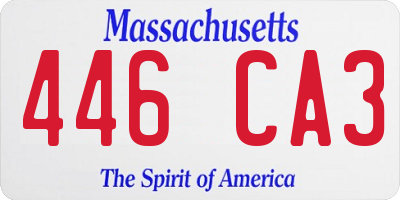 MA license plate 446CA3