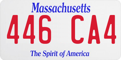 MA license plate 446CA4
