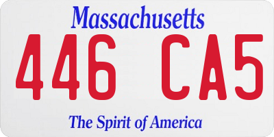 MA license plate 446CA5