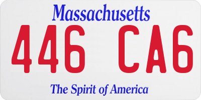 MA license plate 446CA6