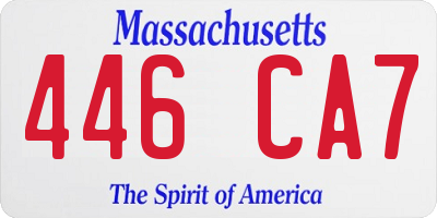 MA license plate 446CA7