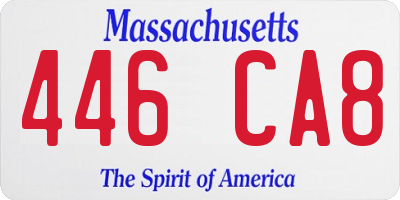 MA license plate 446CA8