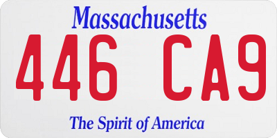 MA license plate 446CA9