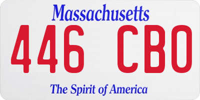 MA license plate 446CB0