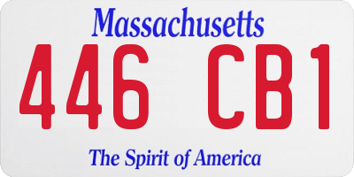 MA license plate 446CB1