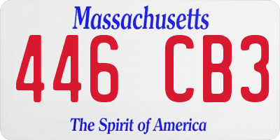 MA license plate 446CB3
