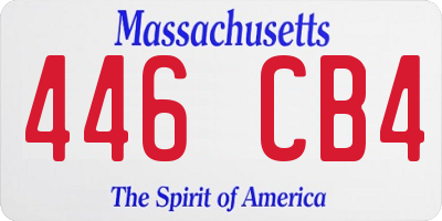 MA license plate 446CB4