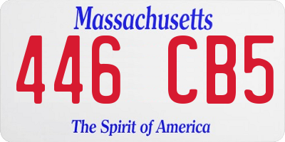 MA license plate 446CB5