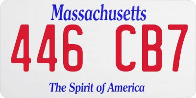 MA license plate 446CB7