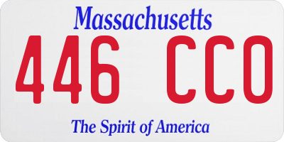 MA license plate 446CC0