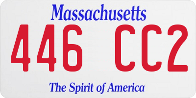 MA license plate 446CC2