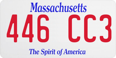 MA license plate 446CC3