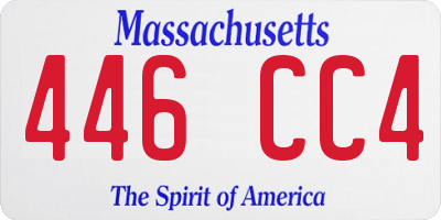 MA license plate 446CC4