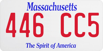 MA license plate 446CC5