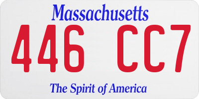 MA license plate 446CC7