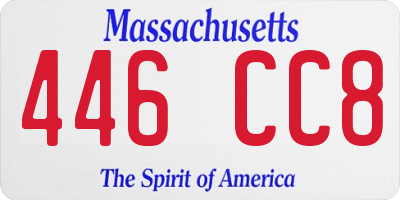 MA license plate 446CC8