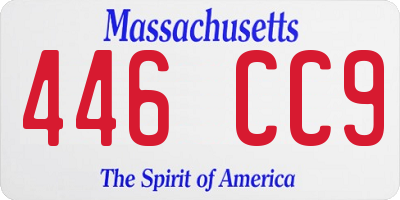 MA license plate 446CC9