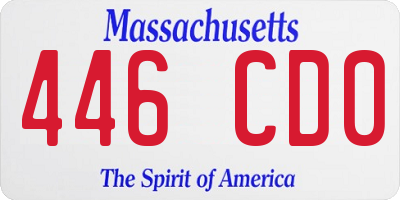 MA license plate 446CD0