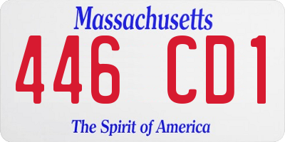 MA license plate 446CD1